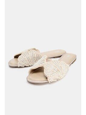 ZARA FLAT SANDALS WITH SHINY APPLIQUES